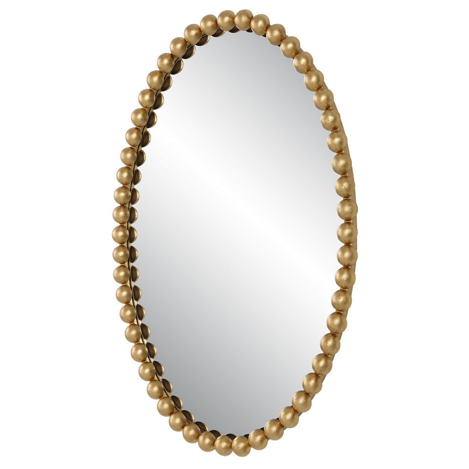 Embellished Pearl Oval Decorative Wall Mirror | Kelmera