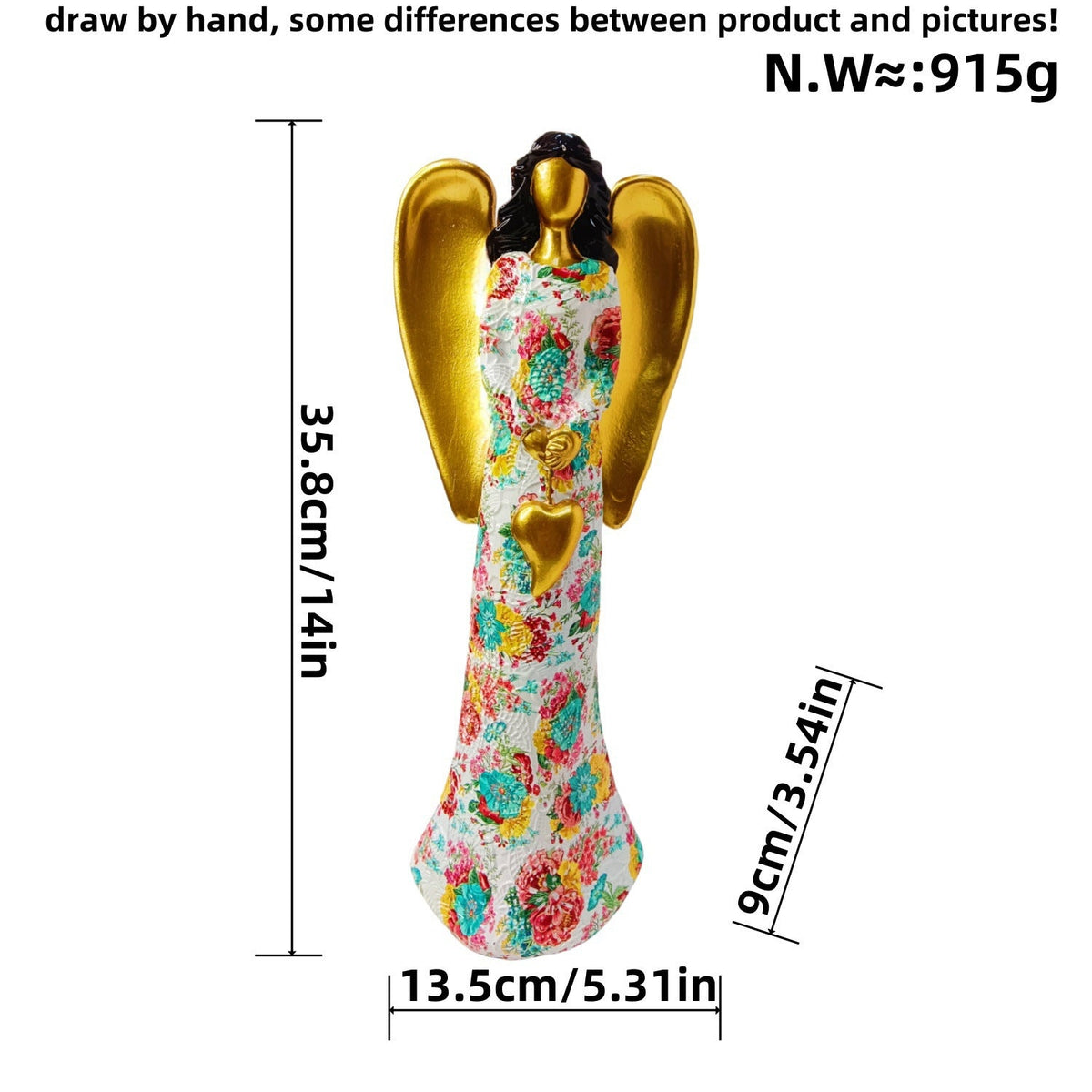 Engel Statue with Flower Pattern | Kelmera