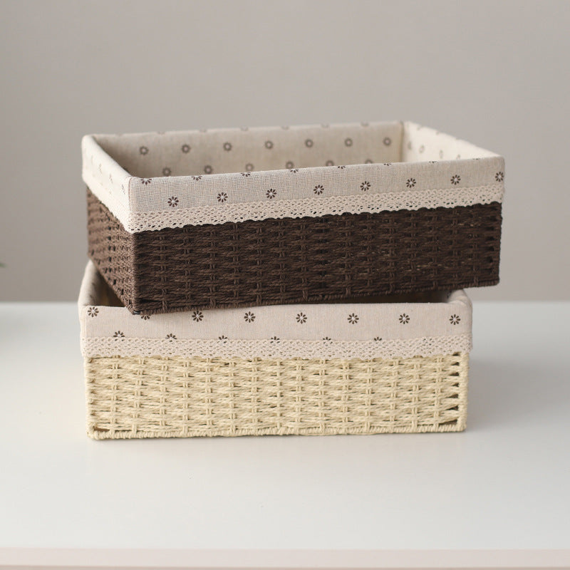 Fabric-Lined Woven Storage Basket | Kelmera