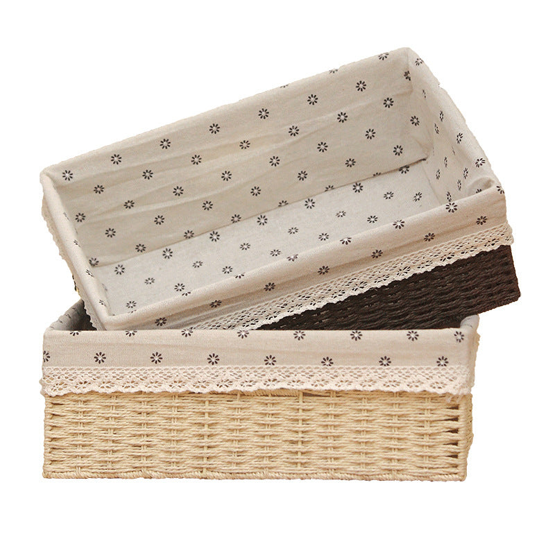 Fabric-Lined Woven Storage Basket | Kelmera