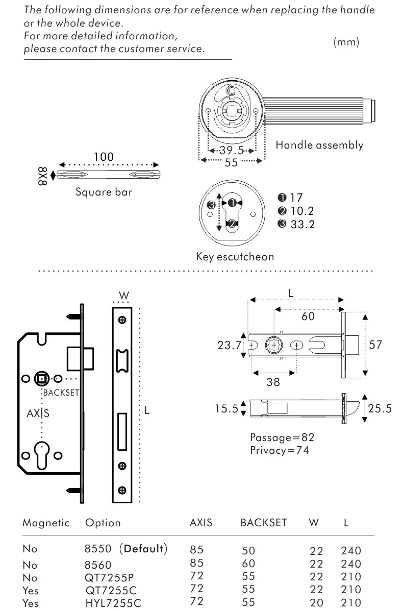 Fenstisa Brass Door Lock Set