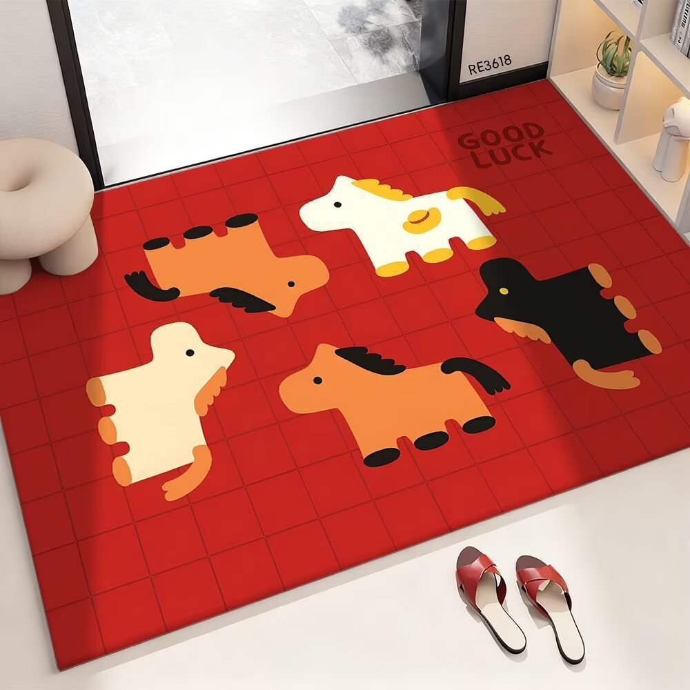 Festive Cartoon-Themed Decorative Area Mat | Kelmera
