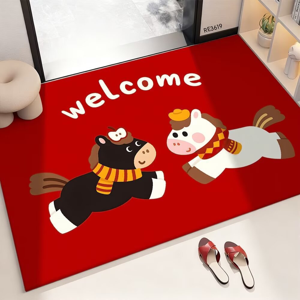 Festive Cartoon-Themed Decorative Area Mat | Kelmera