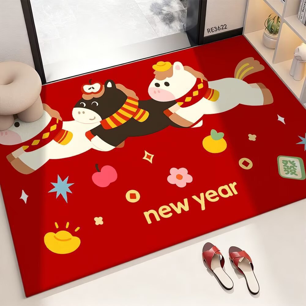 Festive Cartoon-Themed Decorative Area Mat | Kelmera