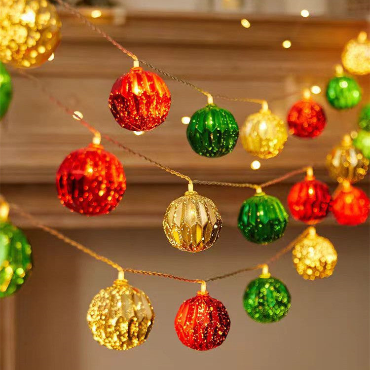 Festive Glitter Orb Ball LED String Lights | Kelmera