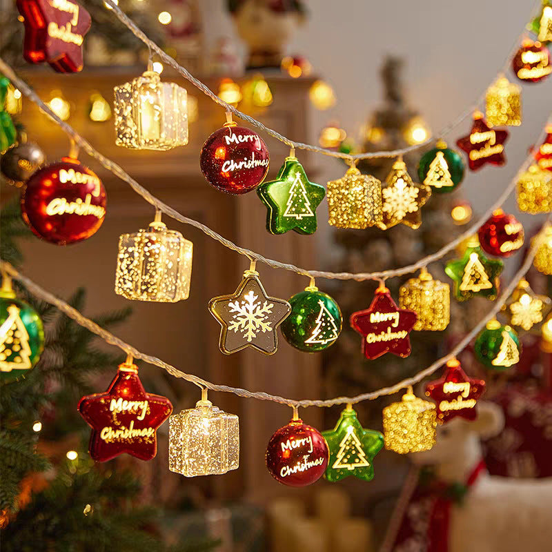Festive Glitter Orb Ball LED String Lights | Kelmera