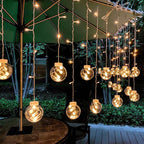 Festive LED Curtain String Lights with Hanging Star-Bell Tree and Reindeer Ornaments | Kelmera