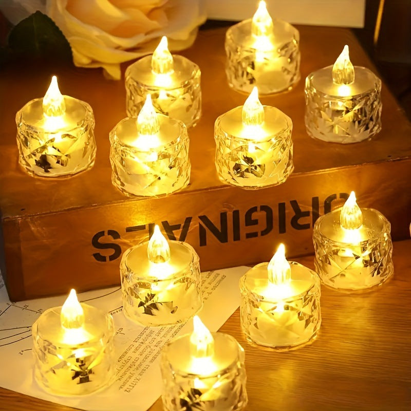 Flameless Crystal Faceted LED Tealight Candle Set | Kelmera