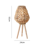 Floor Lamp Woven Natural Fiber Wood | Kelmera