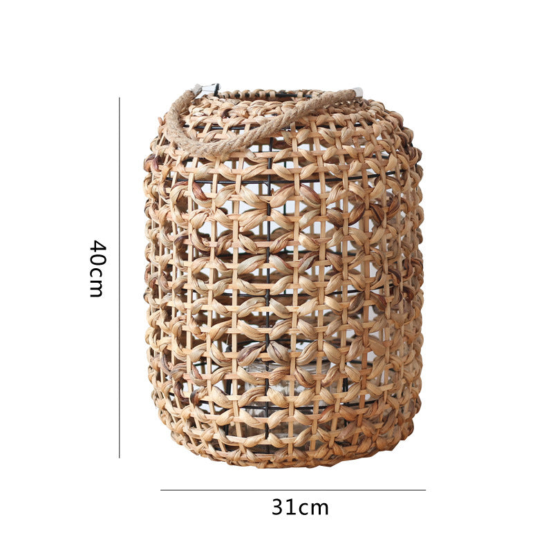 Floor Lamp Woven Natural Fiber Wood | Kelmera