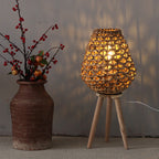 Floor Lamp Woven Natural Fiber Wood | Kelmera