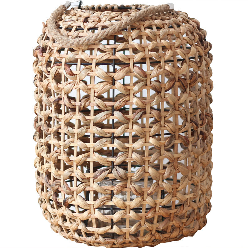Floor Lamp Woven Natural Fiber Wood | Kelmera
