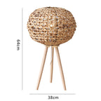 Floor Lamp Woven Natural Fiber Wood | Kelmera