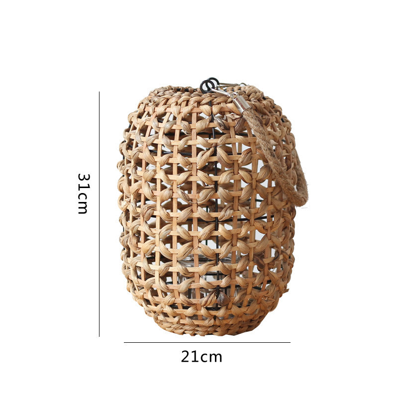 Floor Lamp Woven Natural Fiber Wood | Kelmera