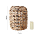 Floor Lamp Woven Natural Fiber Wood | Kelmera