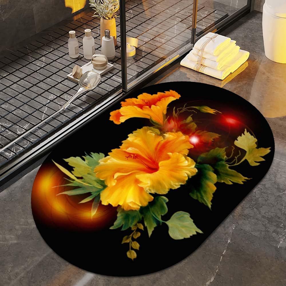 Floral Art Bath Rug | Kelmera