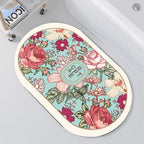 Floral Embellished Memory Foam Bath Mat | Kelmera