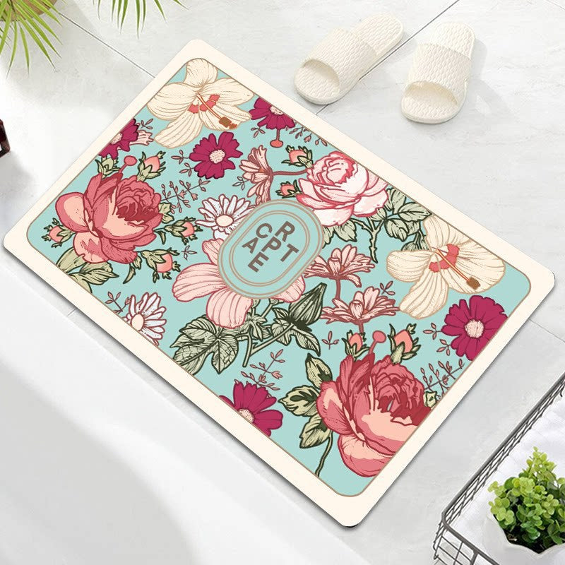 Floral Embellished Memory Foam Bath Mat | Kelmera