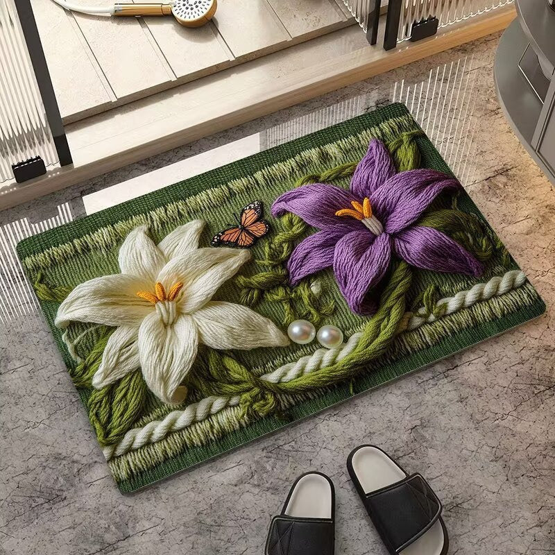 Floral-Inspired Decorative Area Mat | Kelmera