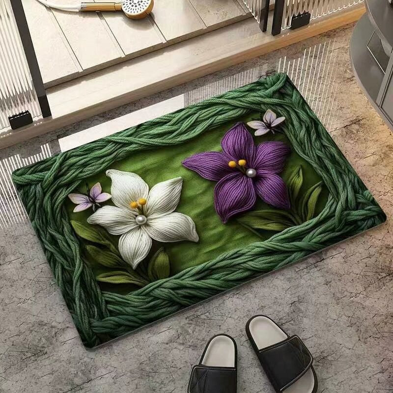 Floral-Inspired Decorative Area Mat | Kelmera