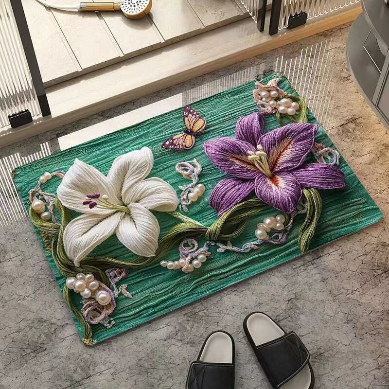 Floral-Inspired Decorative Area Mat | Kelmera