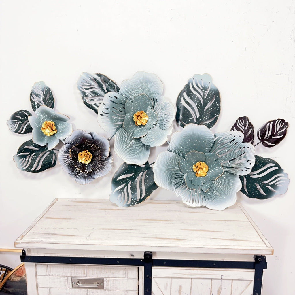 Floral Metal Wall Art Sculpture Cement 37 | Kelmera