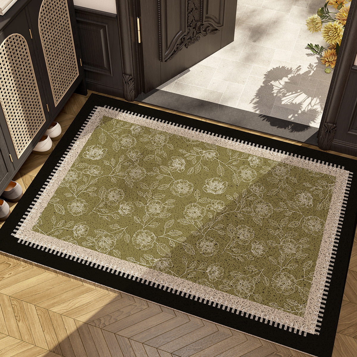 Floral Pattern Area Rug Non Slip | Kelmera