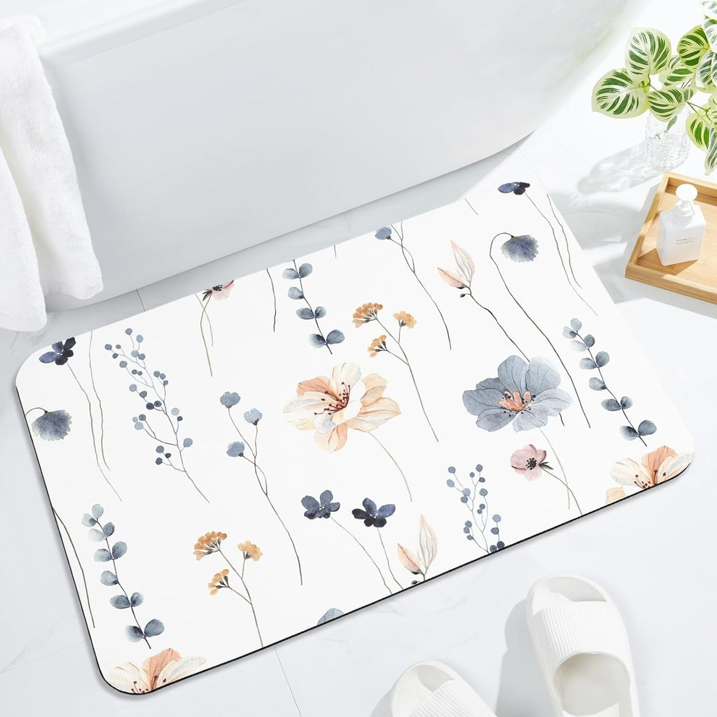 Floral Pattern Bath Mat | Kelmera