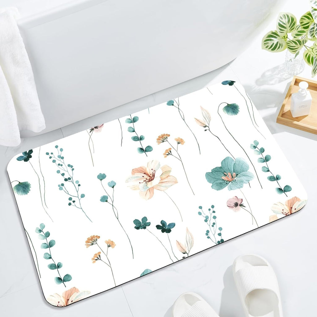 Floral Pattern Bath Mat | Kelmera