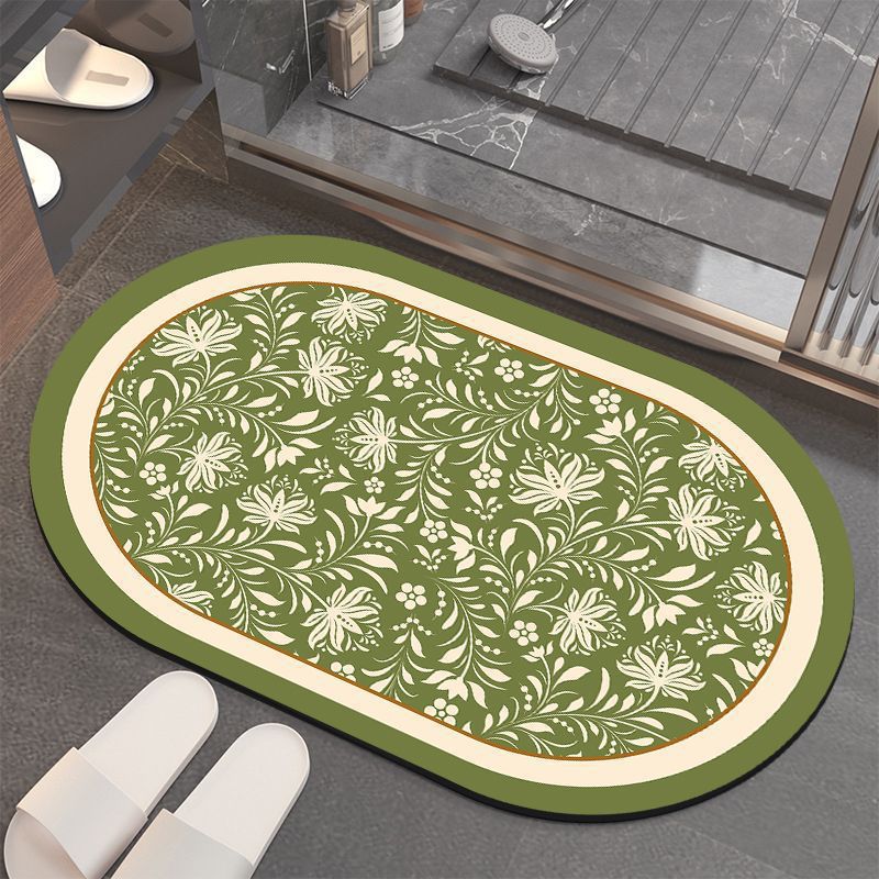 Floral-Patterned Memory Foam Bathroom Mat | Kelmera