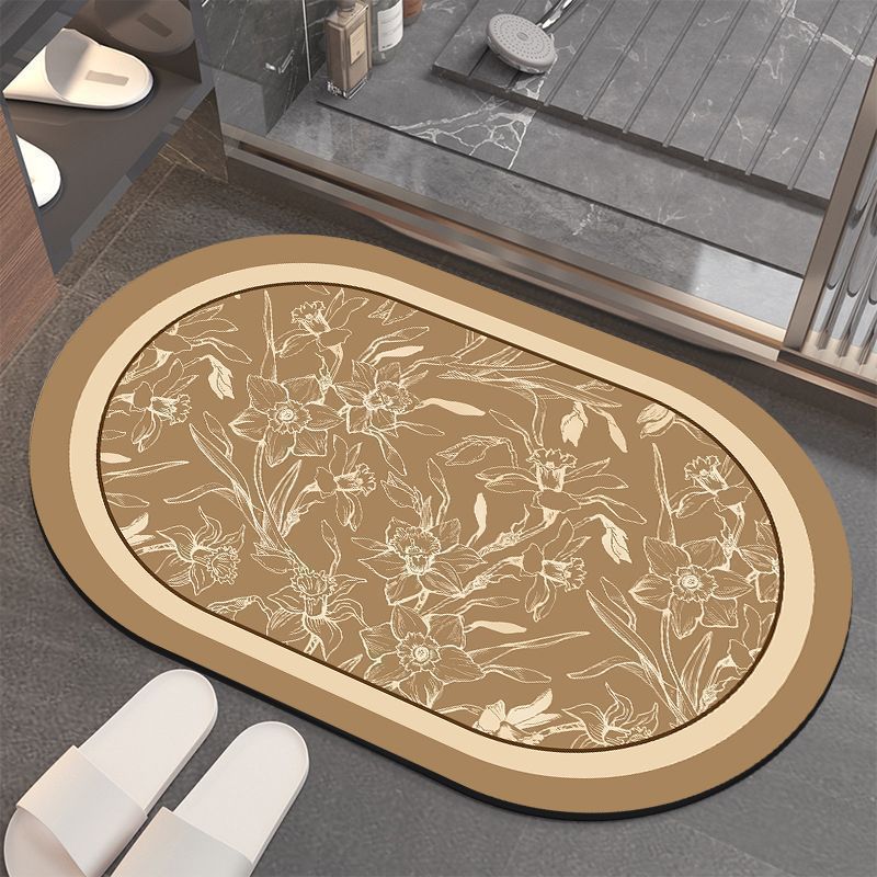 Floral-Patterned Memory Foam Bathroom Mat | Kelmera