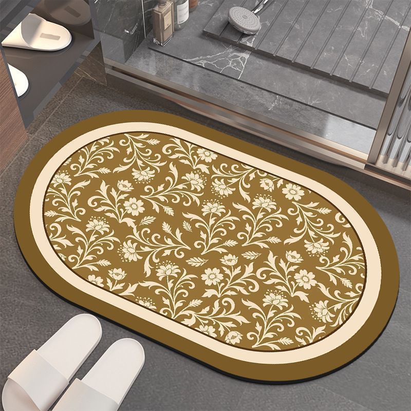Floral-Patterned Memory Foam Bathroom Mat | Kelmera