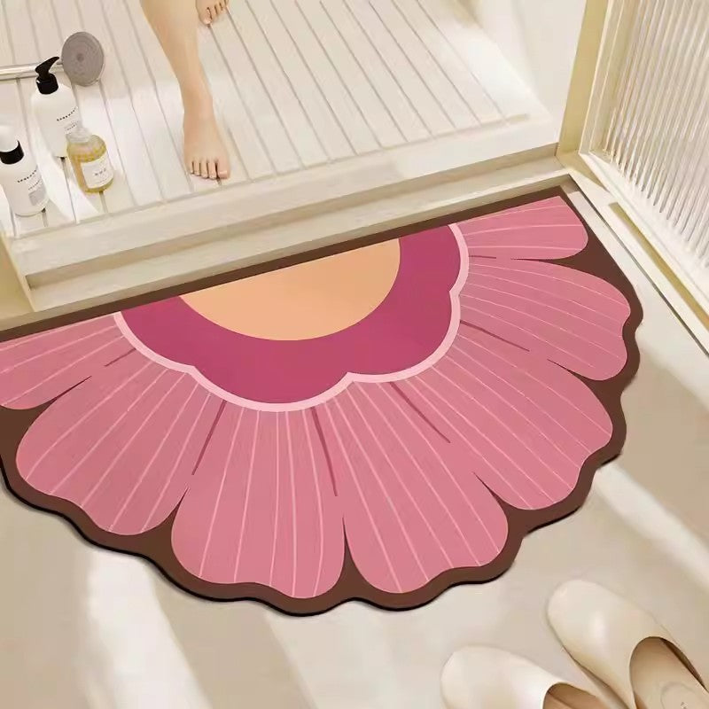 Floral-Shaped Memory Foam Bath Mat | Kelmera