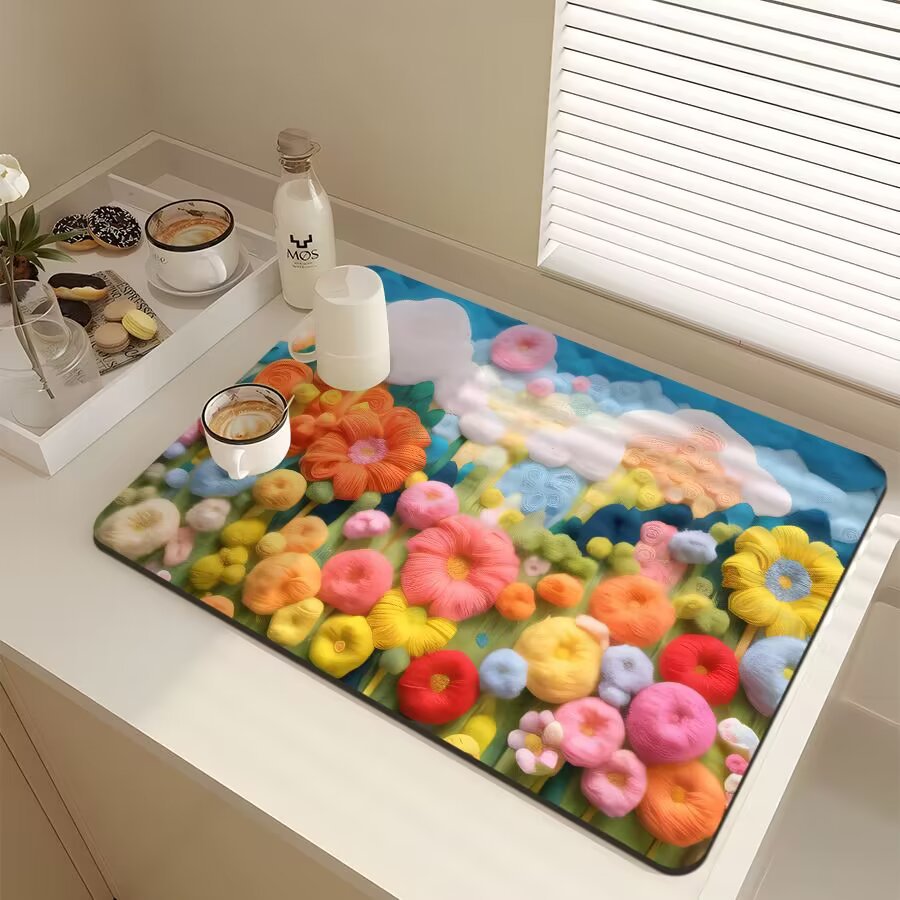 Floral-Themed Kitchen Mat | Kelmera