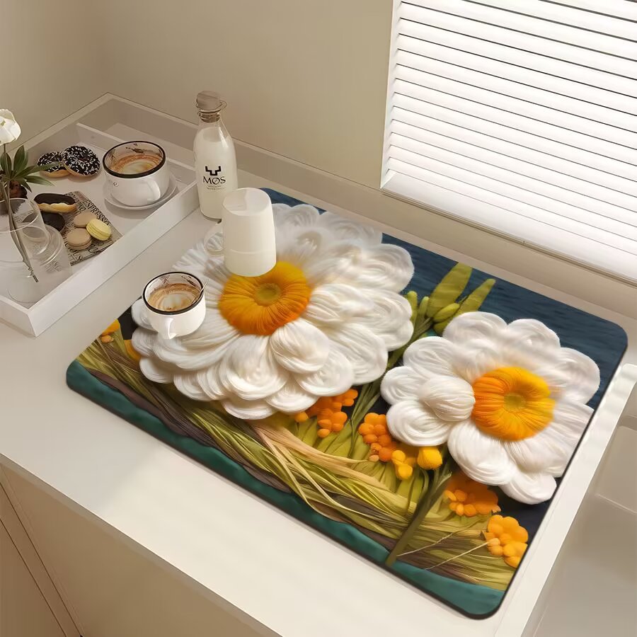 Floral-Themed Kitchen Mat | Kelmera