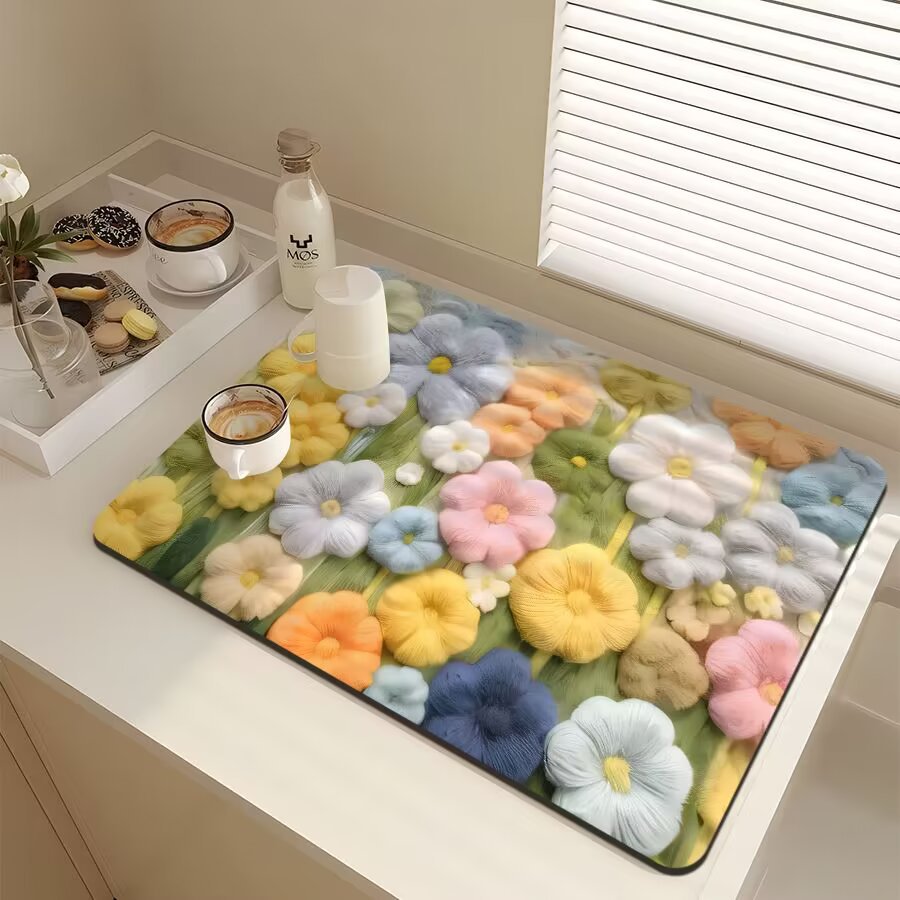 Floral-Themed Kitchen Mat | Kelmera