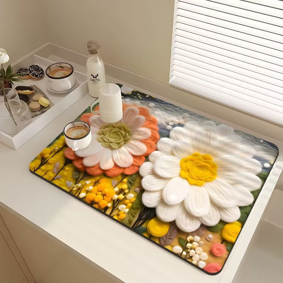 Floral-Themed Kitchen Mat | Kelmera