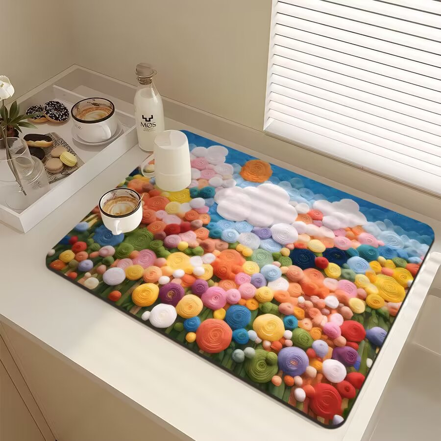 Floral-Themed Kitchen Mat | Kelmera