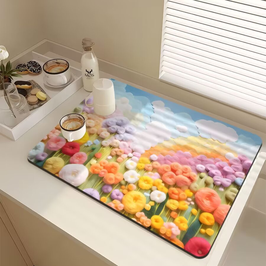 Floral-Themed Kitchen Mat | Kelmera