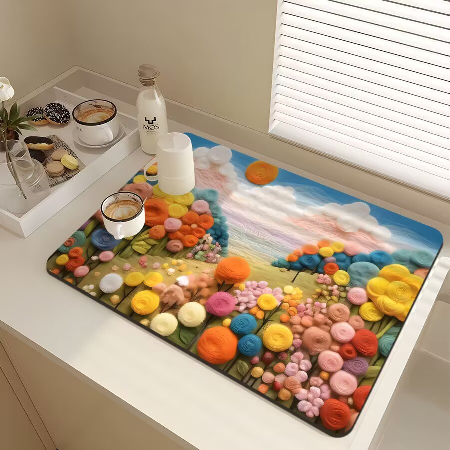 Floral-Themed Kitchen Mat | Kelmera