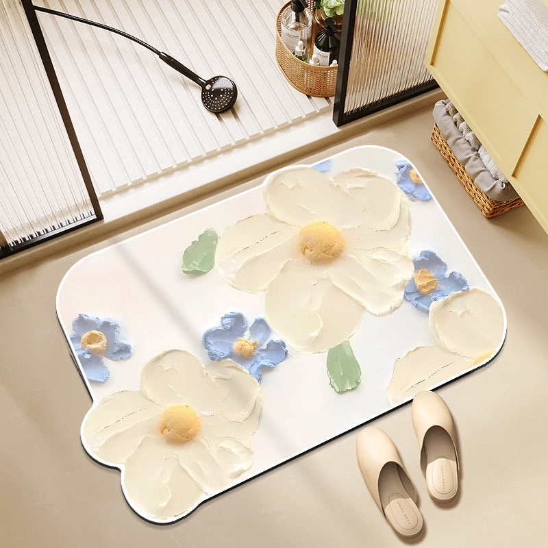 Floral-Themed Memory Foam Bath Mat | Kelmera