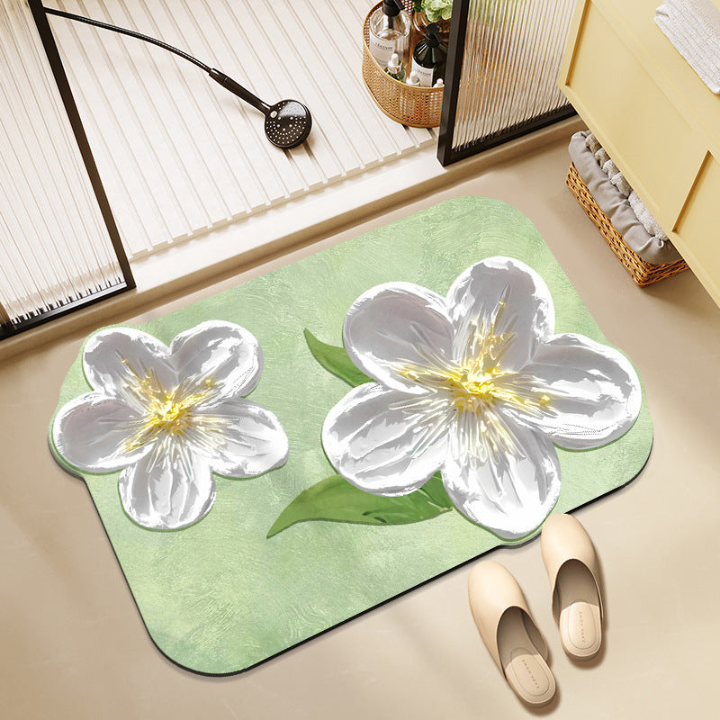 Floral-Themed Memory Foam Bath Mat | Kelmera