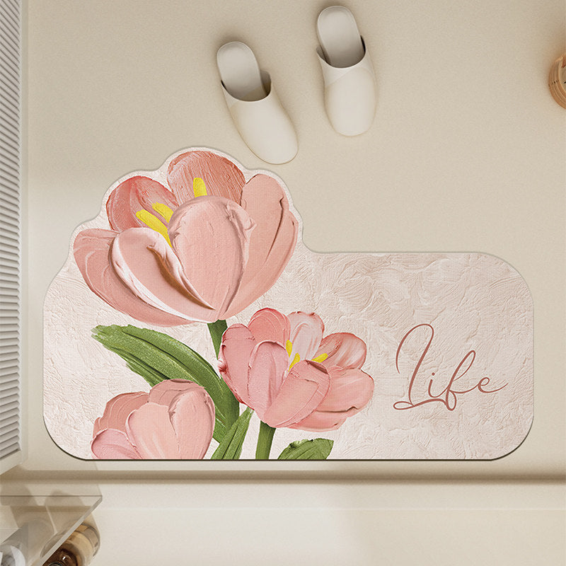 Floral-Themed Non-Slip Bath Mat | Kelmera