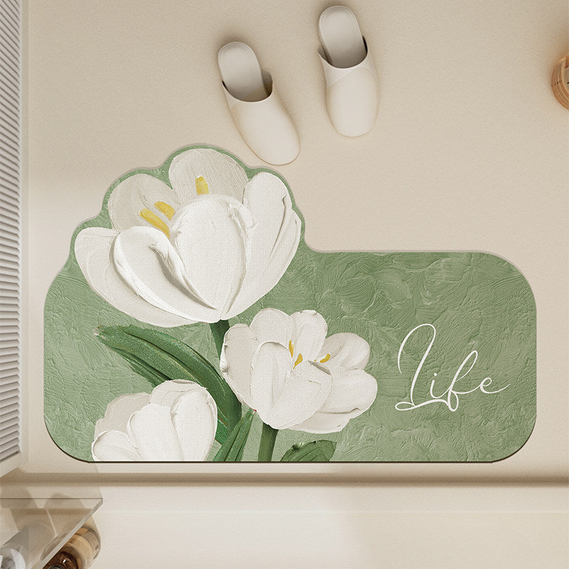 Floral-Themed Non-Slip Bath Mat | Kelmera