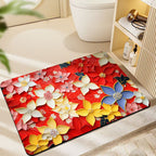 Floral-Themed Plush Bath Mat | Kelmera