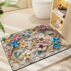 Floral-Themed Plush Bath Mat | Kelmera