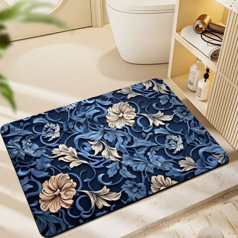 Floral-Themed Plush Bath Mat | Kelmera