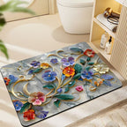 Floral-Themed Plush Bath Mat | Kelmera