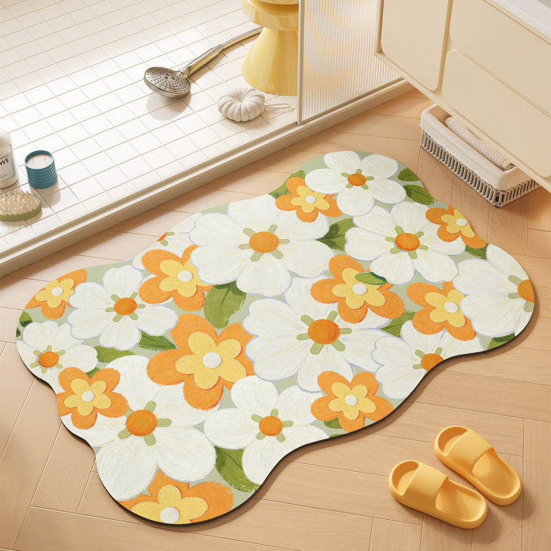 Floral-Themed Soft Bath Mat | Kelmera