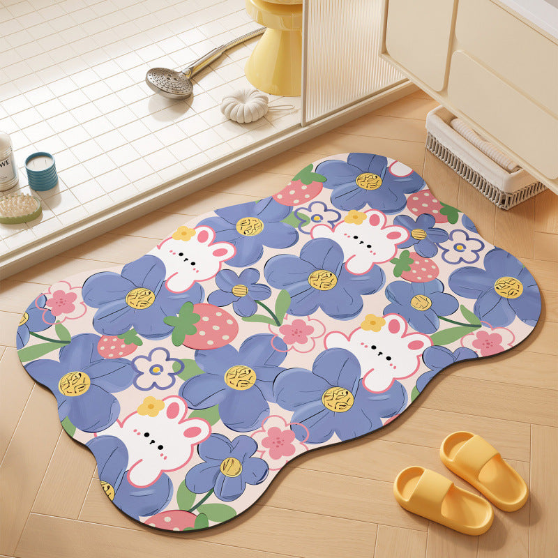 Floral-Themed Soft Bath Mat | Kelmera